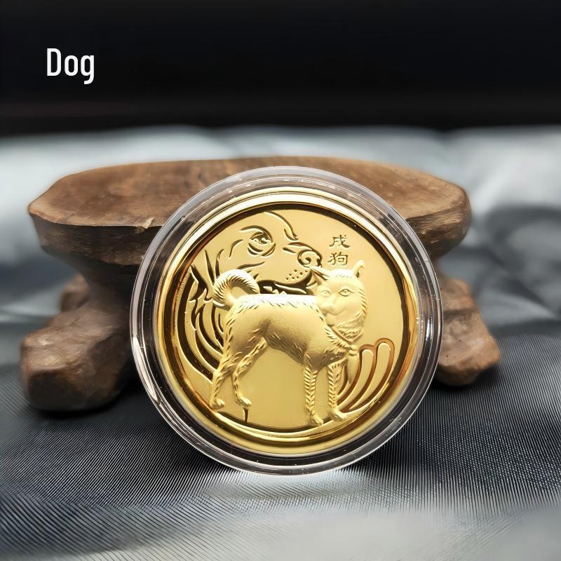 Zwölf Tierkreiszeichen Goldfolie Gedenkmünzen Set - Personalisierbares Logo Souvenir Geschenk