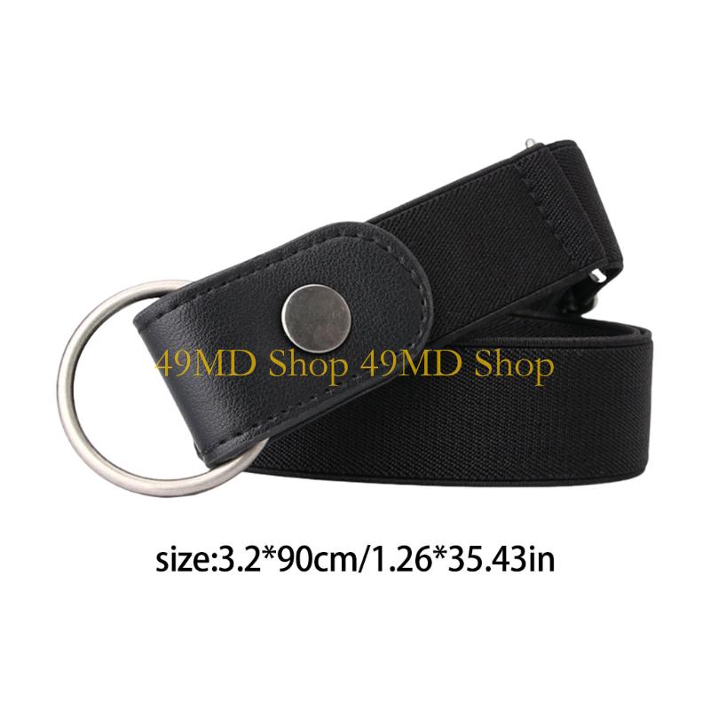 49MD 2Pcs Adjustable Stretch Waistband No Clasp Invisible Belt for Jeans Men Women