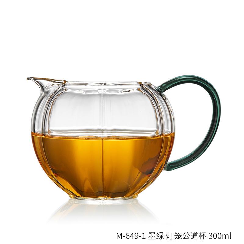 

310ml Lantern Shape Heat resistant Glass Fair Cup Tea Dispenser Chahai Kung Fu Tea Set Accessories Coffee Pot Pitcher 310ML зелений