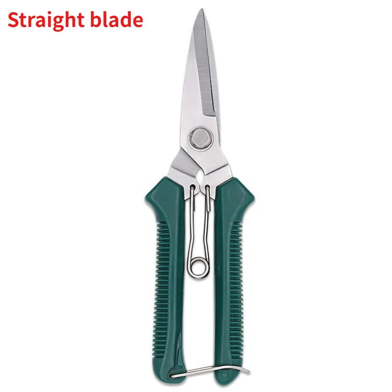 

Straight Head Pruning Shears Non-slip HandleStainless Steel Outils Manuels Household Bonsai Garden Scissors Pruing Shear