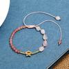 Retro sweet bracelet women's small fresh and versatile fashion temperament pink amethyst hand rope jewelry