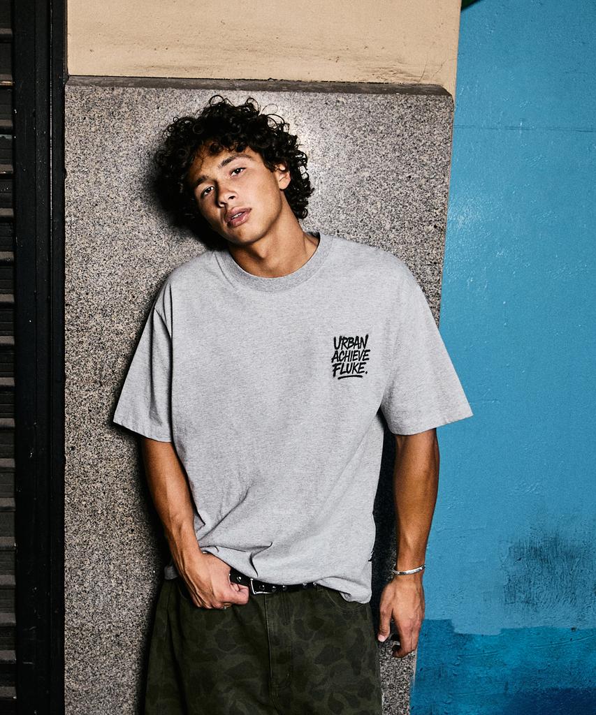 Peullukeu Urban Achievement Graphic Short Sleeve T-Shirt Gray Fst341 (A Type)