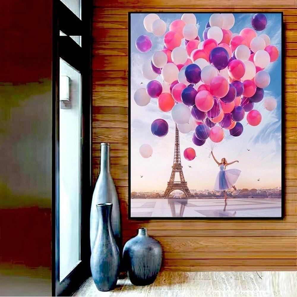 5D DIY Diamond Painting Girl Balloon Cross Stitch Full Diamond Scenery Diamond Embroidery