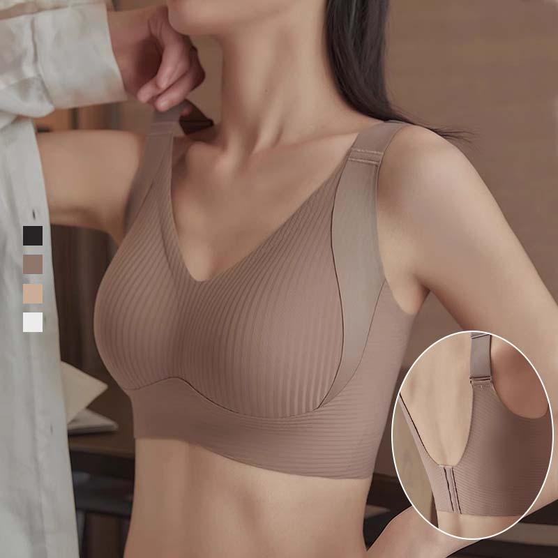 Dámská push-up podprsenka, bezešvé spodní prádlo bez kostic, jednoduchá jednobarevná podprsenka