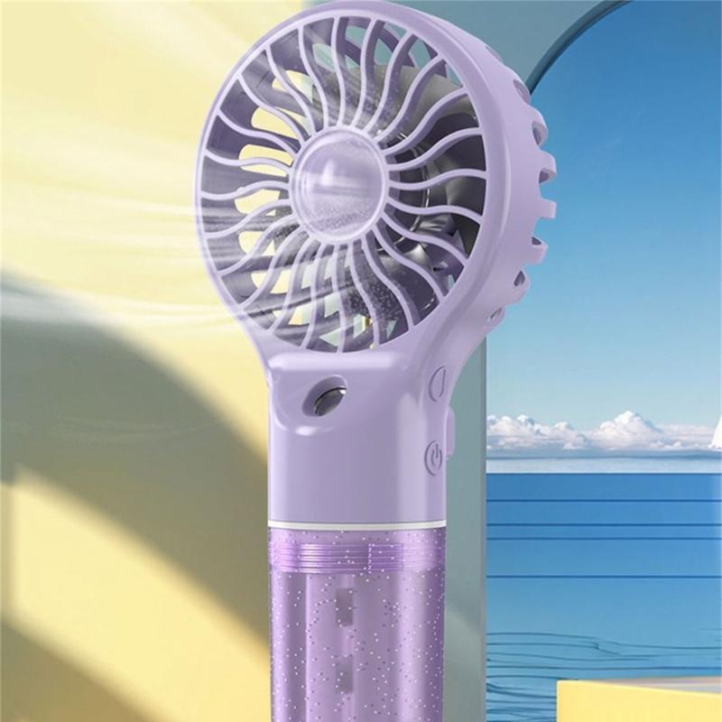 Misting Fan Handheld Fan HandHeld Misting Fan Rechargeable 4 Speed Adjustment Small Mister Fan Cooling Water Spray
