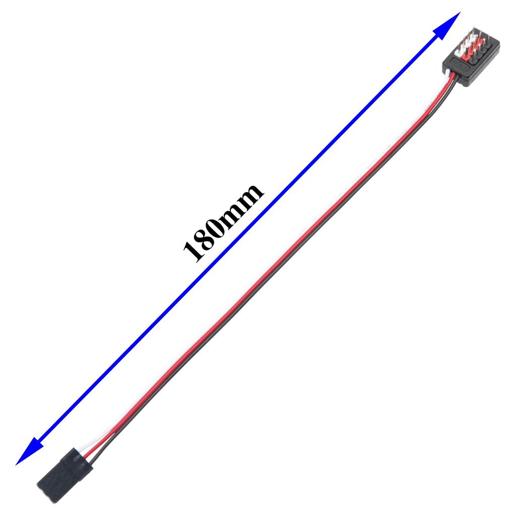 Two 180mm Receiver Extension Cables with Adapter Interface, JR Type Servo Cables for 18, 110, and 116 Scale Remote Control Cars, and Crawler-Type LED