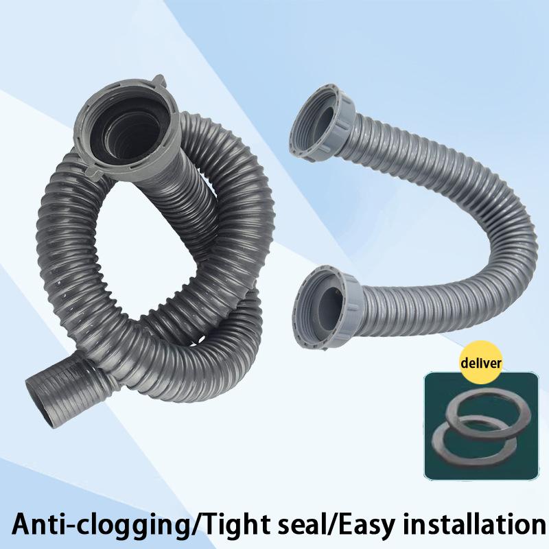 Universal Double Head Kitchen Sink Drain Hose (Extension) - Stretchable Flexible Pipe For Double Bowl