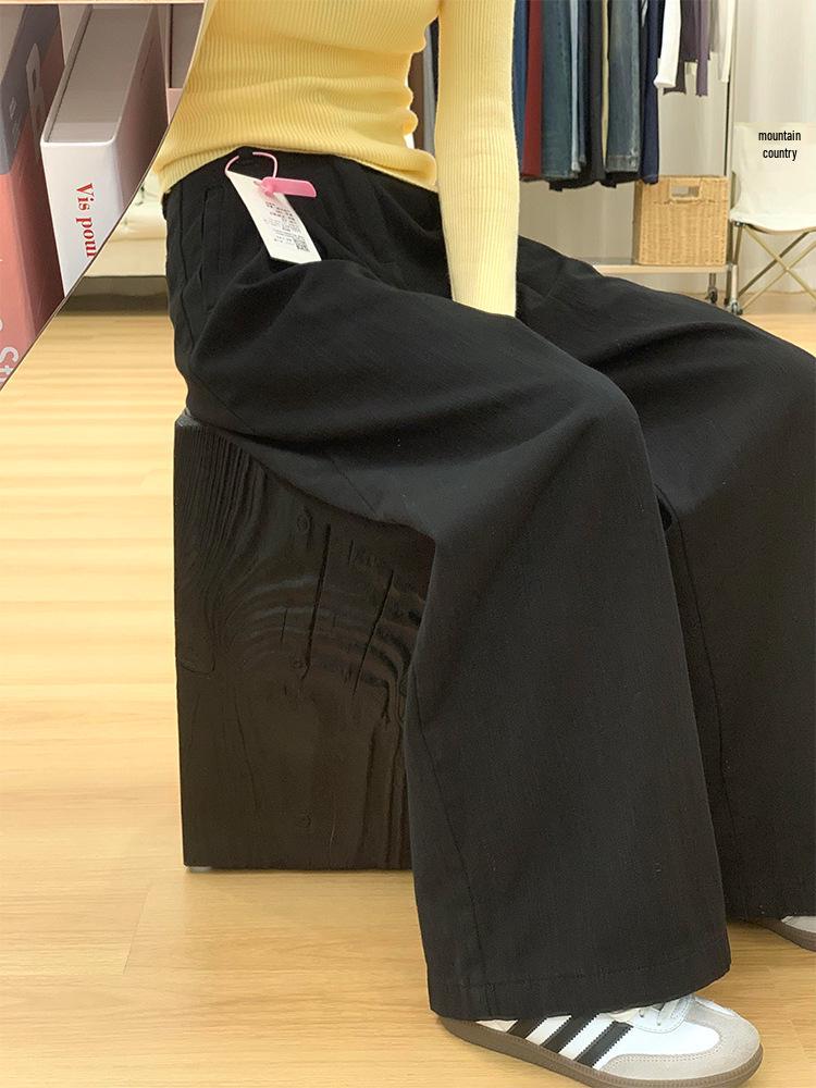 High-Waisted White Wide-Leg Pants - Plus Size, Slimming, Pear-Shaped Fit, Casual Autumn 2025