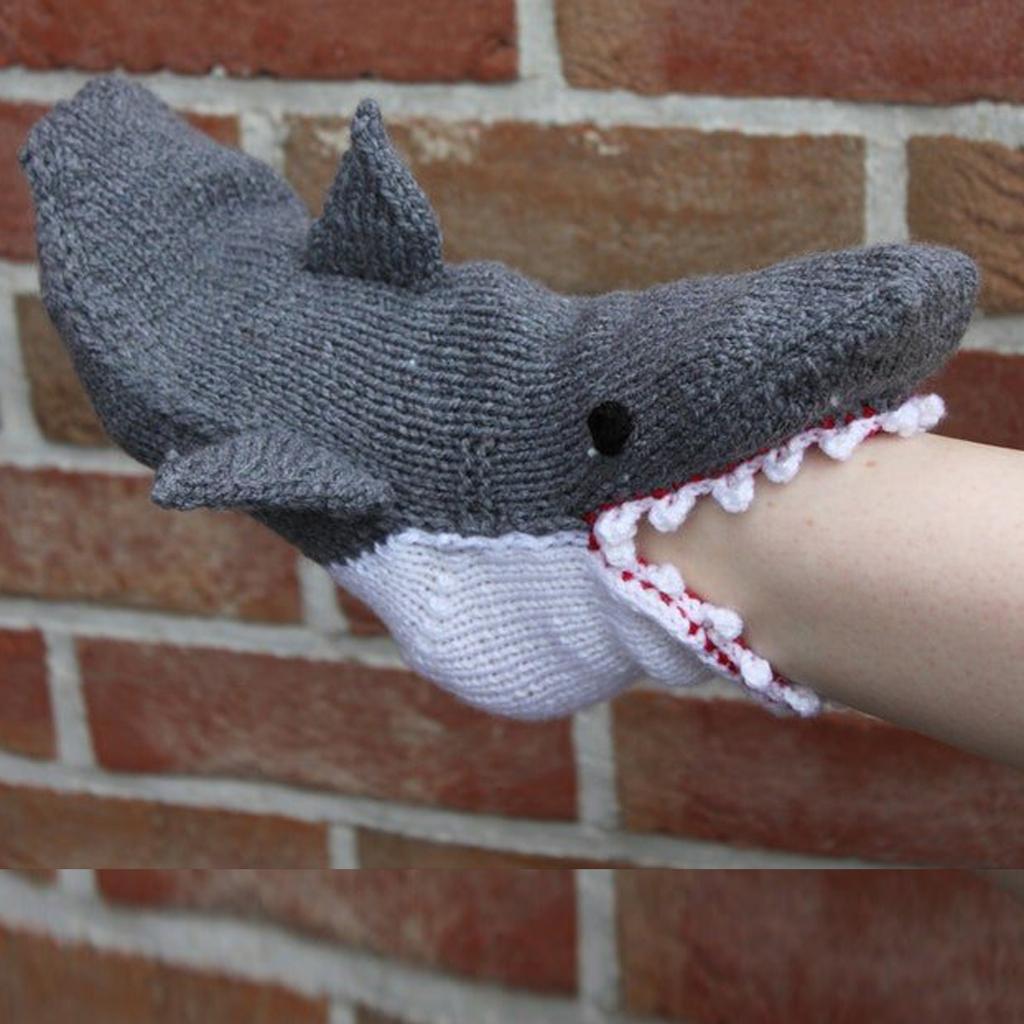 New Christmas Socks Shark Fish Chameleon Crocodile Knitted Socks Cute Novelty Unisex Winter Warm Floor Sock Men Women Xmas Gift