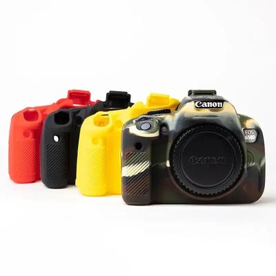 Yumuşak Silikon Zırh Kılıf Vücut Koruyucu Kapak Canon EOS 650D 700D 600D DSLR Kamera Çantası
