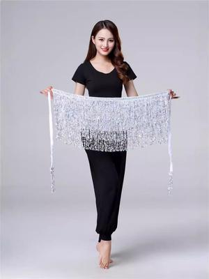 Halloween Belly Dance Costume with Sequin Tassels and Hip Scarf Waist Chain