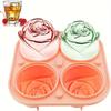 Four Huge Sweet Ice Flowers and Silicone Rubber Enjoy A Large Ice Hockey Machine, A 2.5-inch Pink Ice Mold and A Large Ice Bowl.