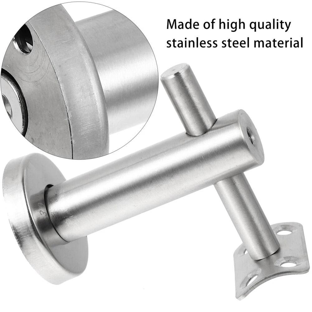 1pc Stair Handrail Brackets Guardrail Hardware Wall Support Hand Rail Balustrade Stairs Accessories Adjustable Brackets Silver