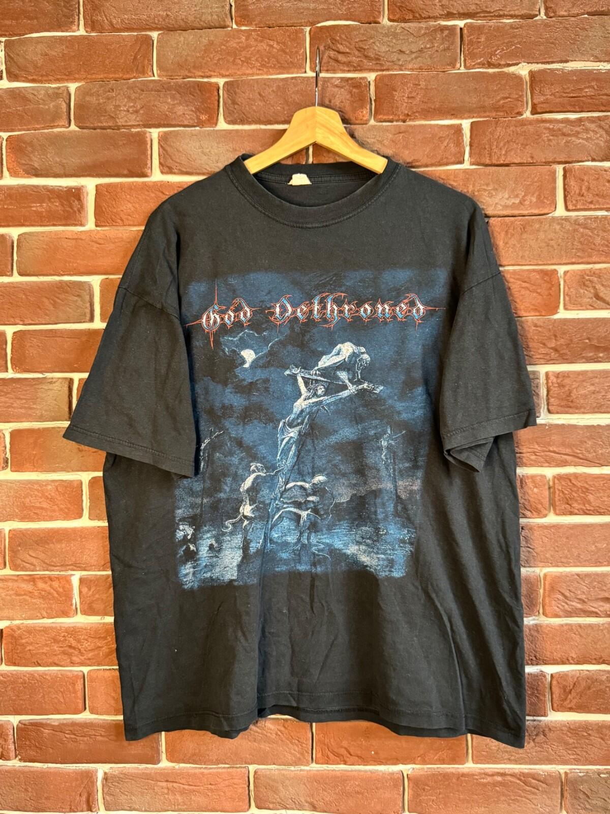 Rare Vintage 90s God Dethroned Blasphemy Metal Band Tee XL black Unisex T-Shirt L