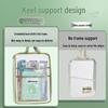 L-shaped Transparent Zippered Mesh File Bag - Student Handheld Book Bag for Exams