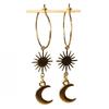 Gold Sun and Moon Earrings