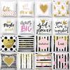 Yellow and Pink Pattern Square Pillowcase Home Decoration Cushion Cover