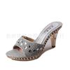 Fashion High-heeled Outer Wear Cool Slippers Women's Summer New Women's Waterproof Table Wine Glass and Fish Mouth Rhinestone Women's Sandals