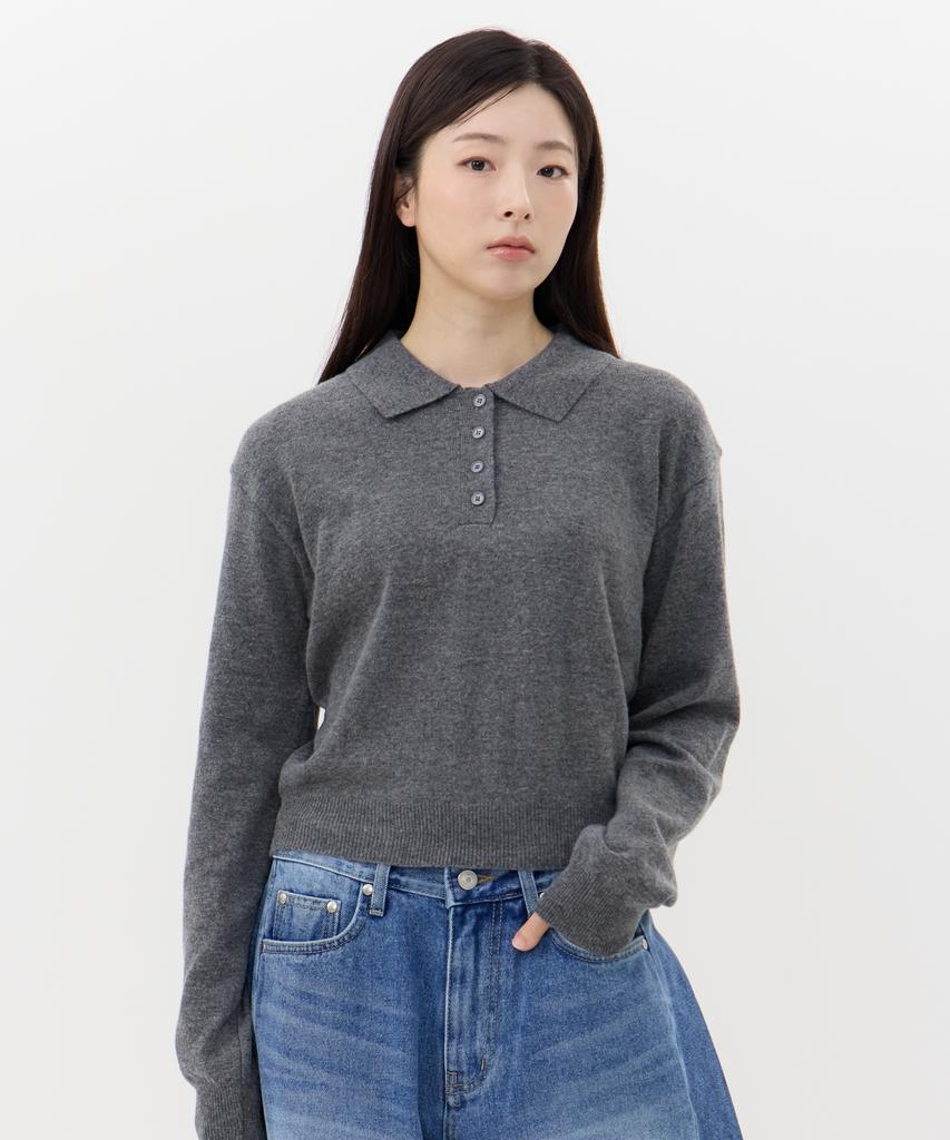 Kkomma Autumn Wool Collared Knit Tee 4 Colors
