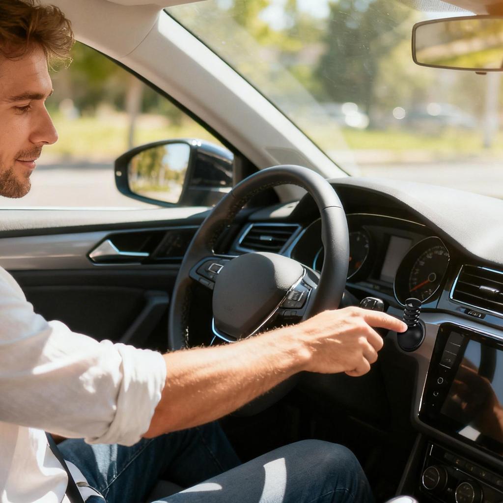 Car Start Button Cover No Drill Spiral Lever Metal Ergonomic Gadget One Key Starter Button Sticker Modification