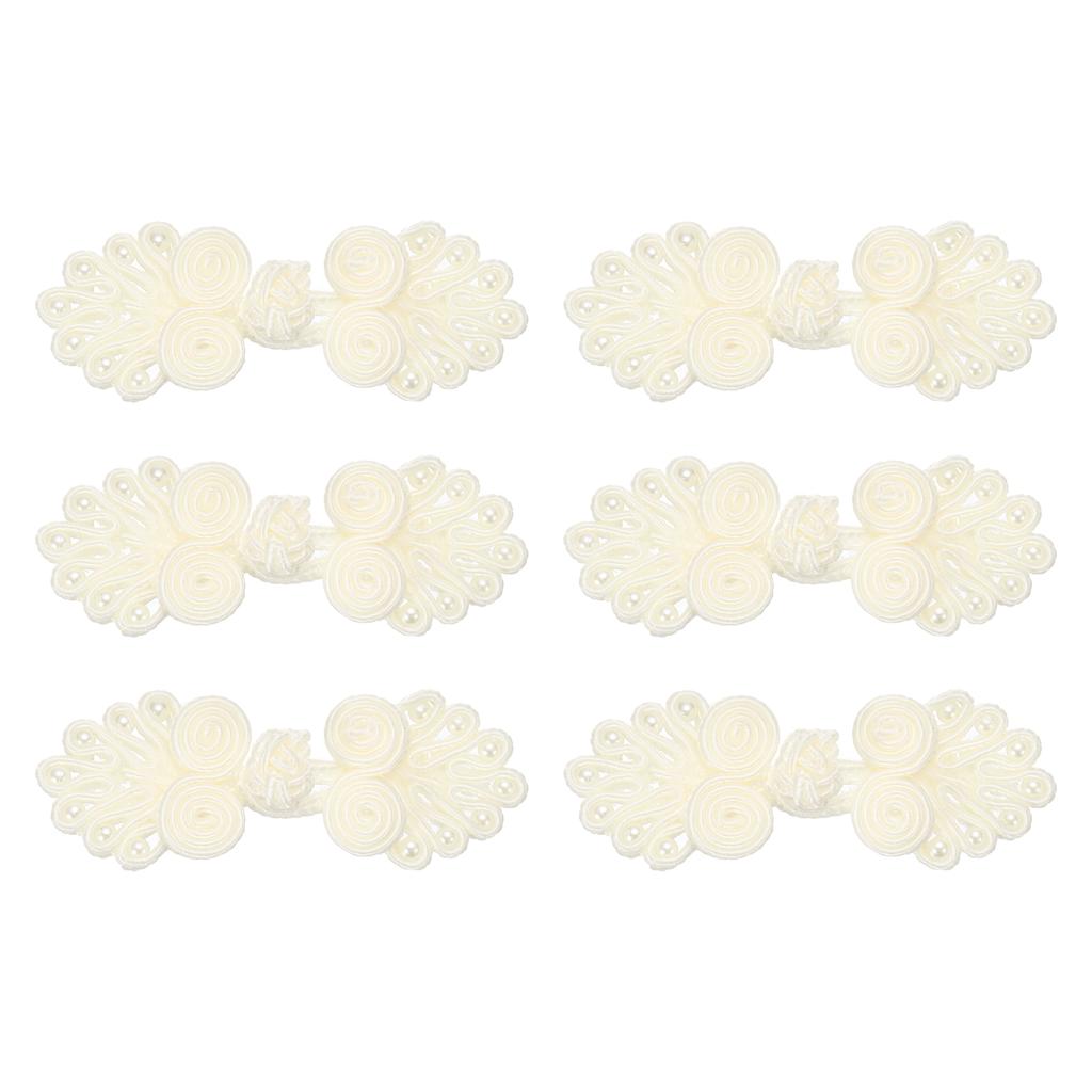 6/10pcs Chinese Knots Frog Buttons Closure Sewing Buttons Fasteners with Beads for DIY Sewing Coats Cloak Bridal Costume Outfit