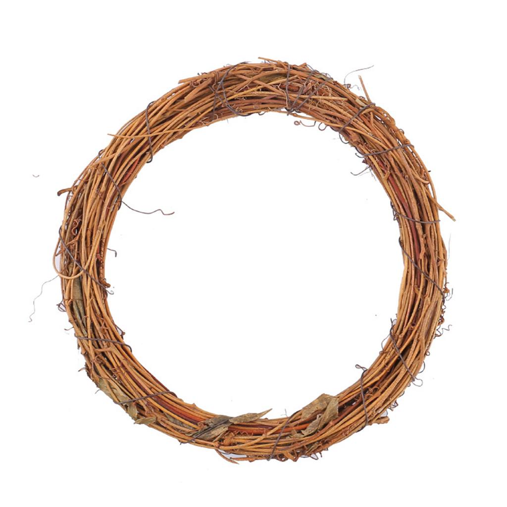 Natural Rattan Wreath Frame Dispaly For DIY Projects Rustic Style Vine Hoop For Front Door Or Wall Decoration