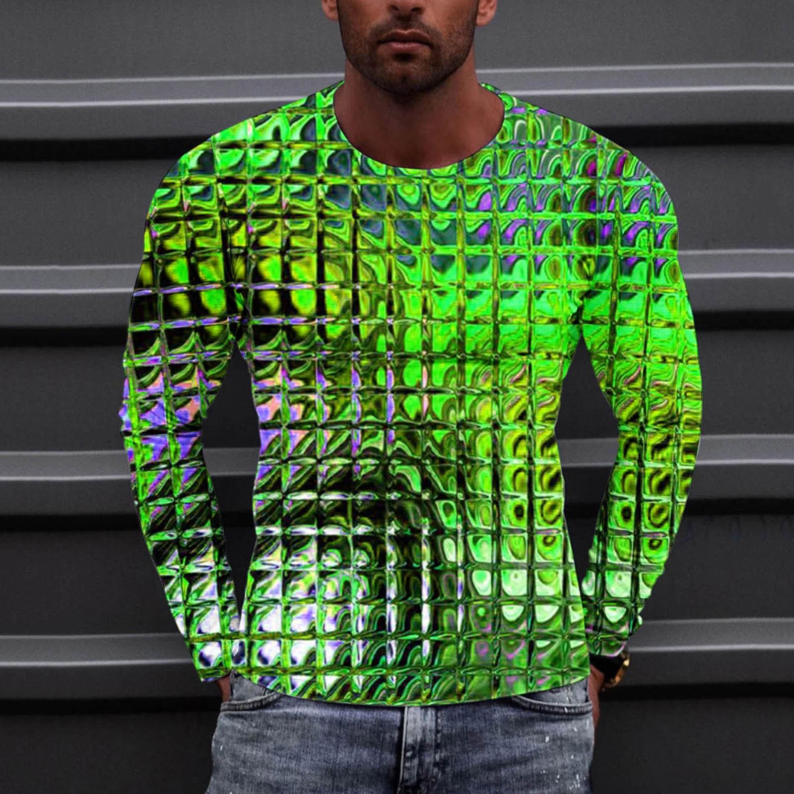 

Муж. Футболка Круглый вырез Одежда Одежда На открытом воздухе Длинный рукав С принтом Модельер Винтаж M зелёный