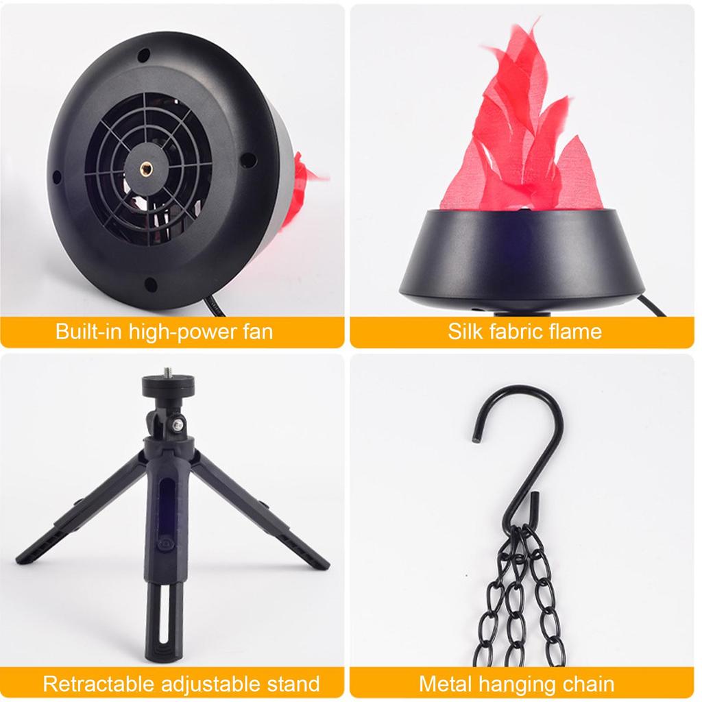 LED Flame Light 3D Dynamic Fire Effect Lamp AC110-240V Artificial LED Flame Effect Lantern for Garden Haunted House Party