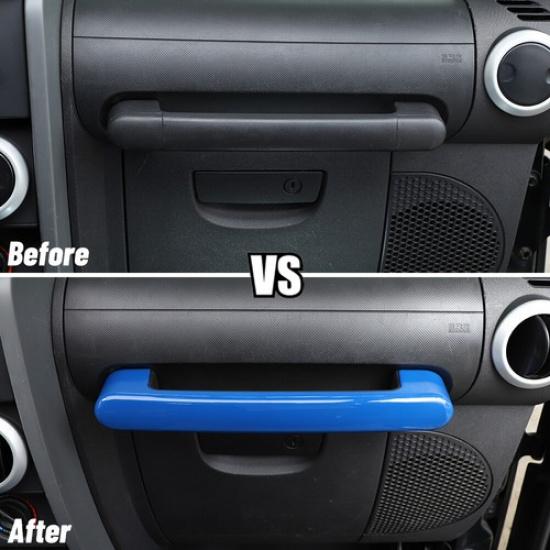 Co-pilot Dashboard Grab Handle Cover Trim Blue For Jeep Wrangler JK 2007-2010