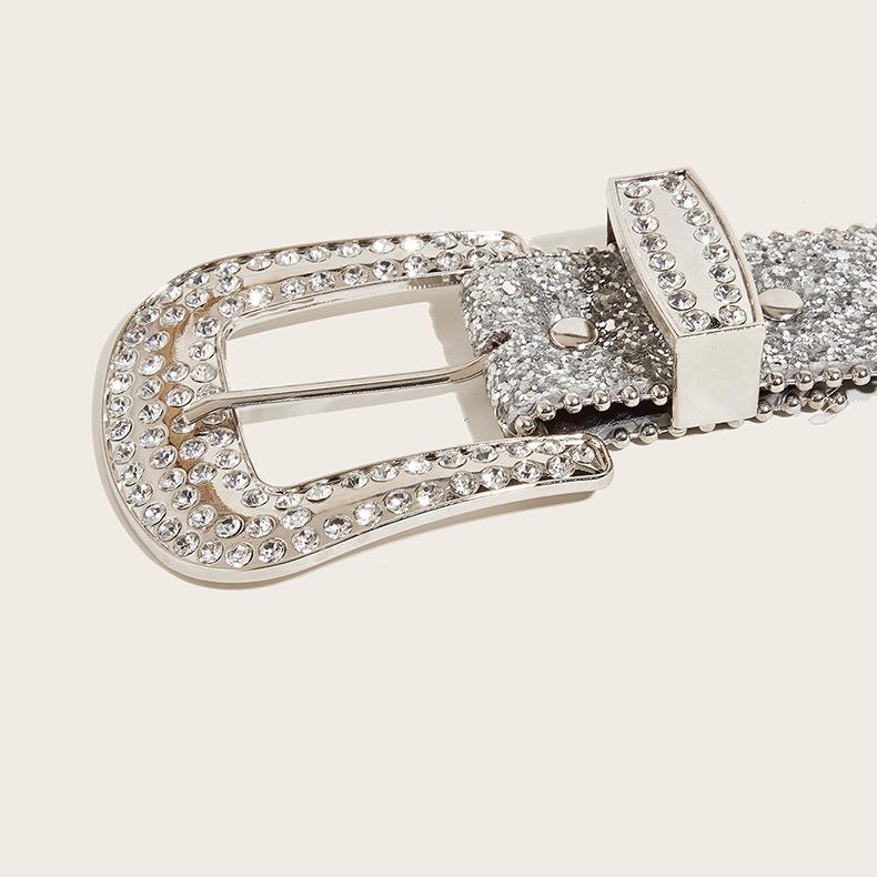 Rhinestone Studded Y2K Punk Belt - Versatile Women's Decoration for Jeans