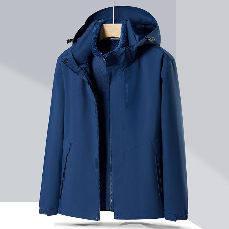 Men's Winter 4-in-1 Hardshell Men's and Women's Fleece Lining Double-sided Wear Lamb Fleece Jacket Outdoor Mountaineering Clothing