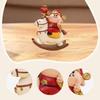 God of Wealth Figurine Small Sculpture Art Crafts Cute Rocking Horse Desktop