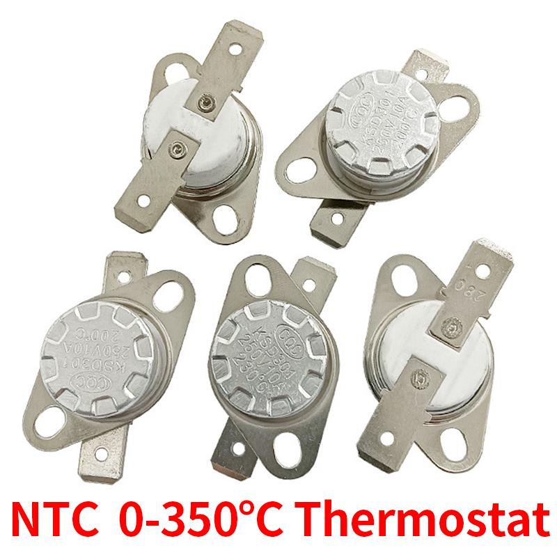 50PCS Bimetal Thermostat KSD302/KSD301 0C-350C 10A250V 100C 115C 120C 130C  135C 140C 145C 150C 160degrees Normal Closed Open