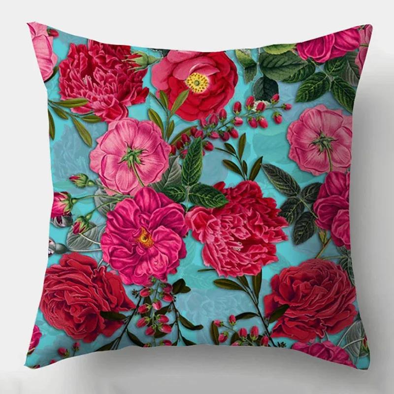 Floral Print Pattern Sofa Cushion Cover Pillowcase Home Decor Party Car Bedding
