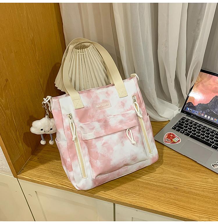 The New Large-capacity Multi-compartment Schoolbag Is Tie-dyed, Cute and Sweet Literary Backpack, Versatile Casual and Lightweight Make-up Bag.