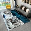 3D Tiger Leopard Cheetah Lion Wolf Area Rug,Carpet Rug for Living Room Bedroom Sofa Doormat Kitchen Decor,Kid Non-slip Floor Mat