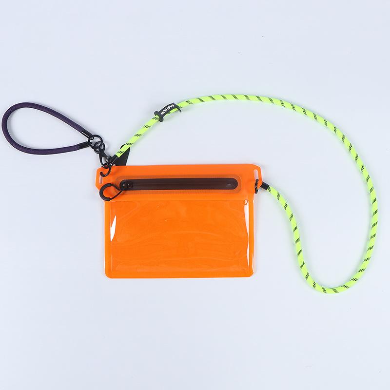 Waterproof bag outdoor rafting swimming waterproof bag single shoulder waterproof crossbody bag randomly matched lanyard оранжевый