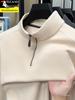 Woodpecker Men's Double-Sided Velvet Half-Zip Stand Collar Warm Long-Sleeve T-Shirt