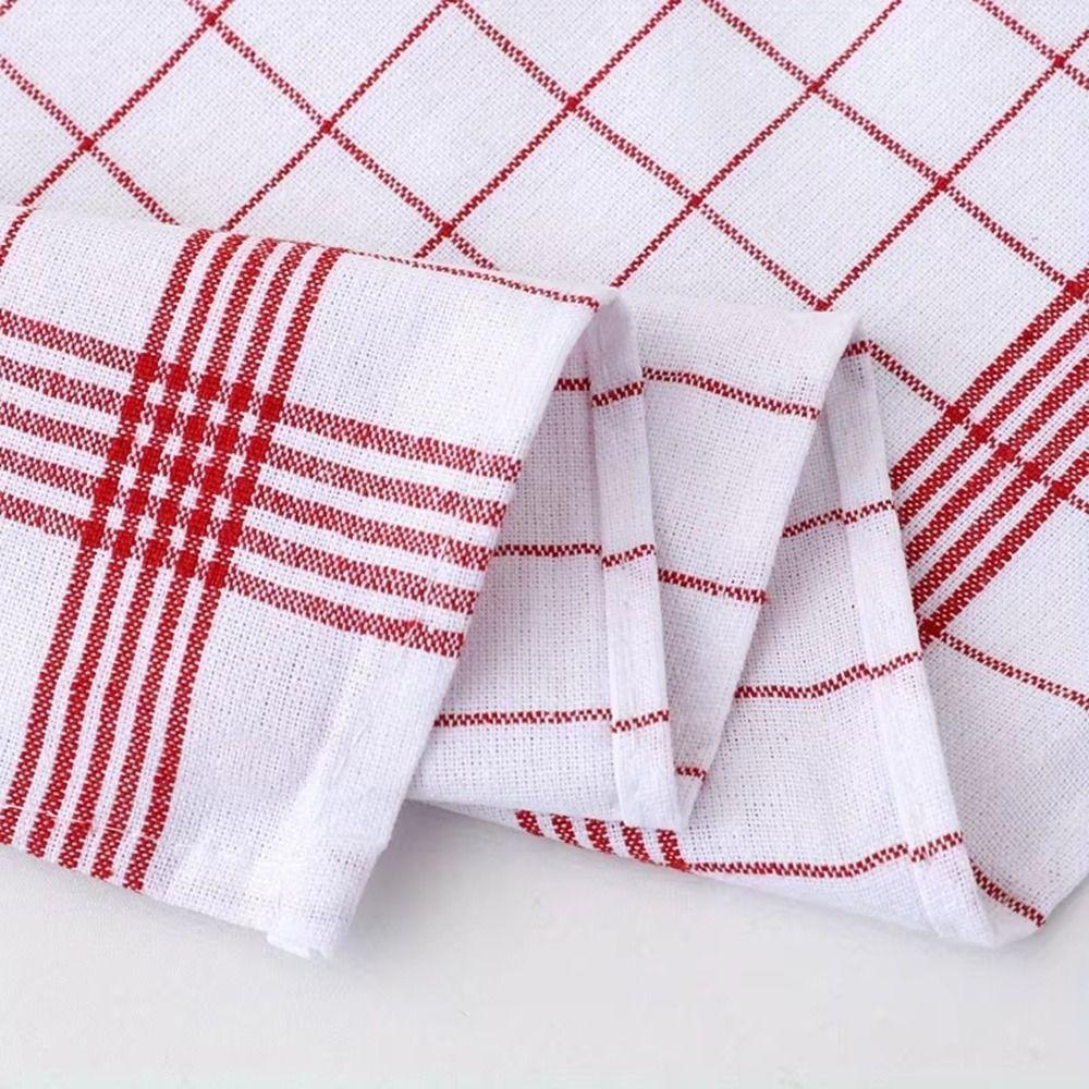 5PCS Reusable Kitchen Tea Towels Quick Drying Checkered Kitchen Towels Plaid Dish Towel  Bar