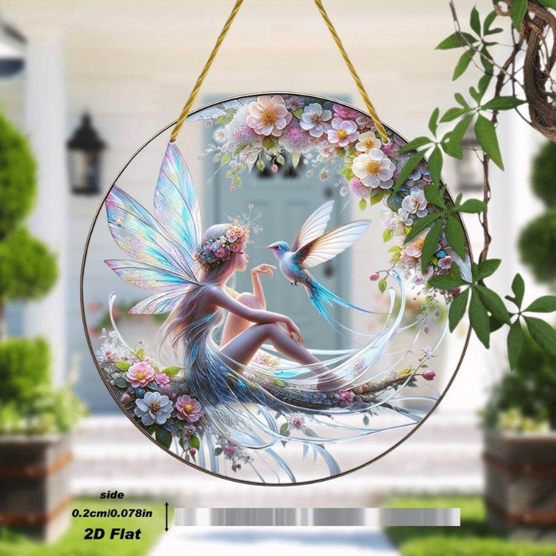 2D Flat Acrylic Hummingbird and Fairy Decoration, No Need for Batteries/electricity, Unique Indoor/outdoor Decoration, Multi-purpose Tradit