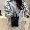 Mini Umhängetasche aus PU-Leder für Damen Koreanische Mode Schultertaschen Damen Einfache Retro Handtaschen Handy Geldbörsen Beutel