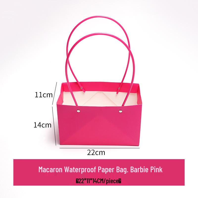 Macaron Flower Arrangement Tote - DIY Waterproof Paper Bag for Bouquets and Gift Packaging