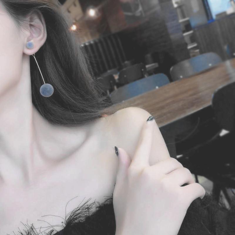 Earrings, 1 Pair, Women's, Temperamental, with Balls, Double-sided Long Drop Earrings