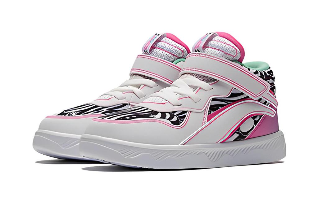 Li Ning Slip Resistant Cushioning Abrasion Resistant Mid top Kids' Skateboarding Shoes Pink Children Aged 3 7 Years Old YKNS076-4