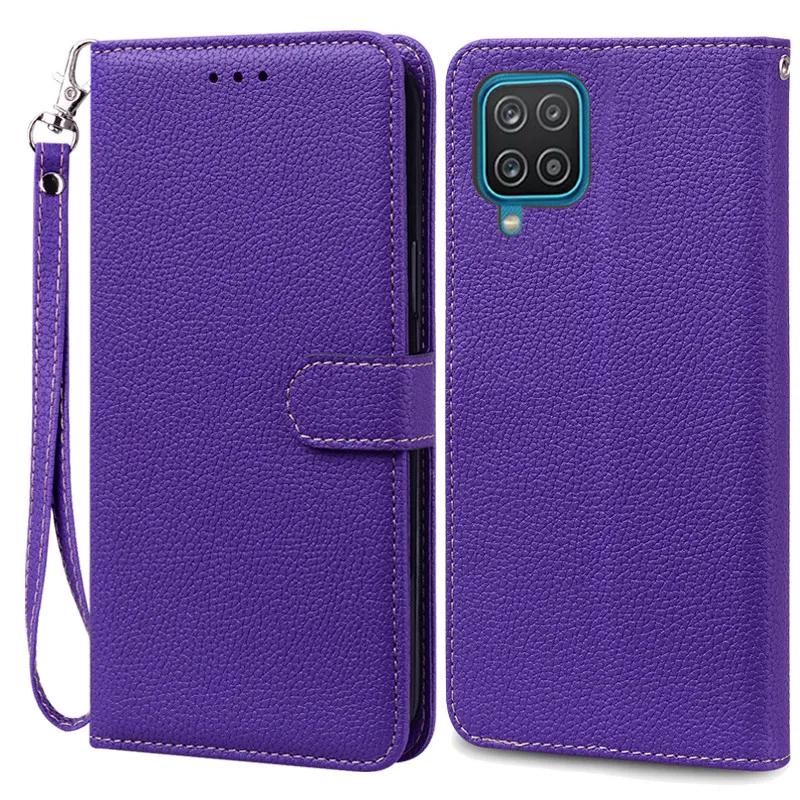 

16 цветов чехол для Galaxy A12 для Samsung Galaxy A12 кожаный чехол-книжка-кошелек с откидной крышкой для Samsung A12 5G GalaxyA12 A 12 защитный чехол-держатель для слота для карт фиолетовый