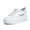 6.5CM Inner Height-increasing Women's Shoes Spring 2025 New Thick-soled Casual Single Shoes Women's Sports Flat-soled White Shoes