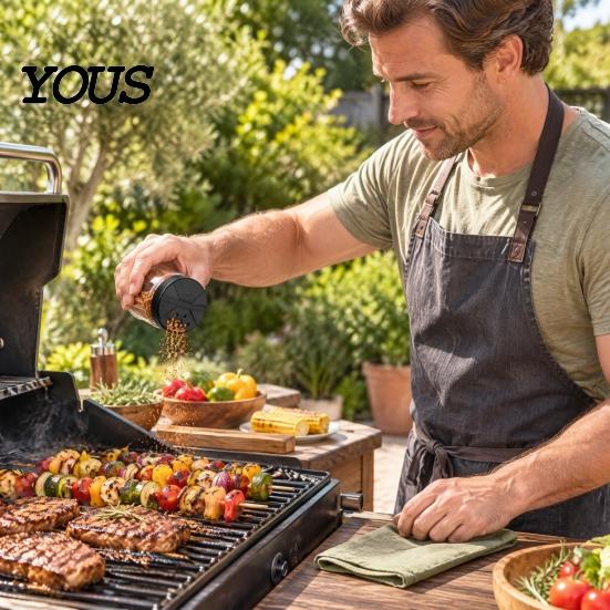Outdoor Barbecue Jar Accessory Spice Shaker Lid for Oui Yogurt Jars, Reusable Plastic Kitchen Powder Dispenser Attachment Tops, Adjustable Shake