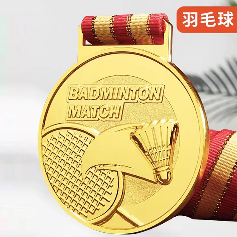 Spersonalizowany Metalowy Medal do Badmintona, Złoty, Srebrny, Brązowy, Nagroda Souvenir na Studenckie Zawody Sportowe, Mały Medal do Zawieszenia na Szyi, 2 Szt.