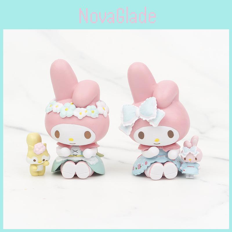 Cute My Melody Pvc Figurine Adorable Collectible Blind Box Cake Car Ornament
