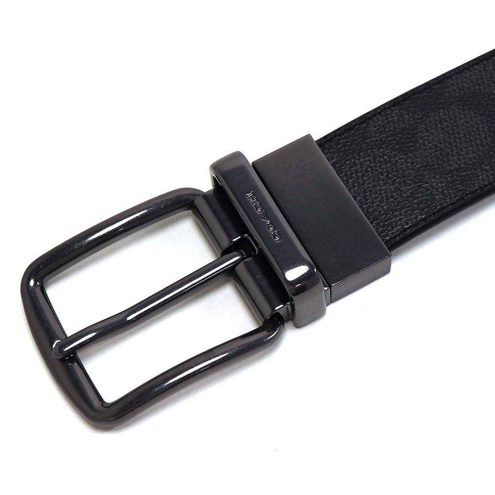 Coach Reversible Charcoal CY982 QBMI5 Men's Belt, Black, [Used]